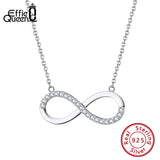 925 Silver Infinity Love Pendant Necklace with Zircon Charm