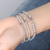925 Silver CZ Tennis Bracelet 14K Bangle Gift