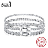 925 Silver CZ Tennis Bracelet 14K Bangle Gift