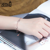 925 Sterling Silver Heart Shape Bangle Bracelet for Small Women