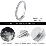 CZ Eternity Engagement Rings Silver 925 Women Jewelry Wedding Gift