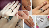 CZ Eternity Engagement Rings Silver 925 Women Jewelry Wedding Gift