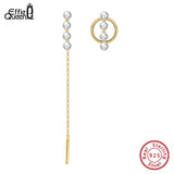 14K Natural Pearl Tassel Drop Earrings 925 Silver Elegant Jewelry Gift