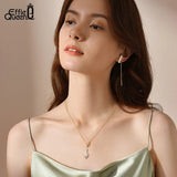 14K Natural Pearl Tassel Drop Earrings 925 Silver Elegant Jewelry Gift