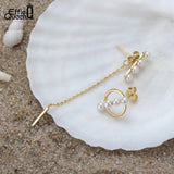14K Natural Pearl Tassel Drop Earrings 925 Silver Elegant Jewelry Gift