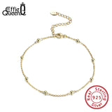925 Silver Eclipti Anklets with Beads Foot Leg Chain Jewelry Beach Gift