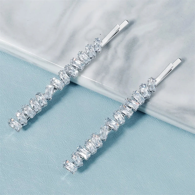 Cubic Zirconia Hairpins for Women Crystal Hair Clips Wedding Gift