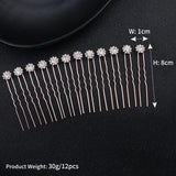 Crystal Flower Hair Pin Set Wedding Bridal Headpiece Rhinestone Jewelry