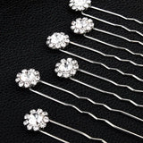 Crystal Flower Hair Pin Set Wedding Bridal Headpiece Rhinestone Jewelry