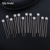 Crystal Flower Hair Pin Set Wedding Bridal Headpiece Rhinestone Jewelry