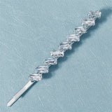 2Pcs CZ Hair Clips Crystal Hairpin Bridal Barrettes Wedding Accessories
