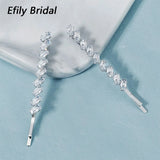2Pcs CZ Hair Clips Crystal Hairpin Bridal Barrettes Wedding Accessories