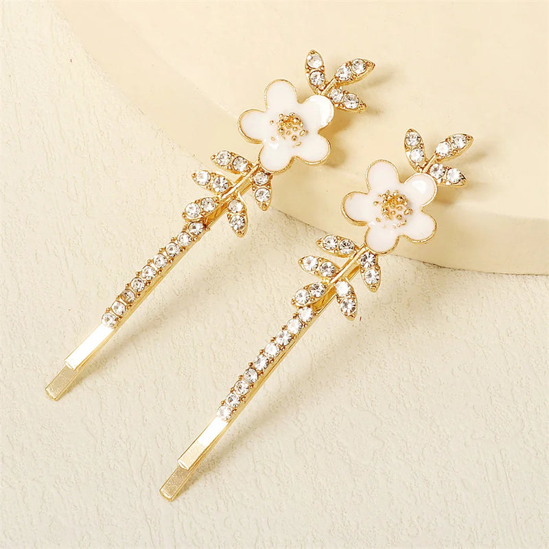 Rhinestone Flower Hair Clips Hairpin for Wedding