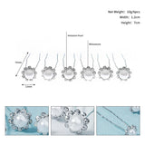 6Pcs/Set Pearl Wedding Hairpins for Hair Bridal Jewelry Headdress Accessories