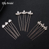 9pcs Rhinestone Wedding Hairpins Bridal Hair Accessories Crystal Jewelry Clip