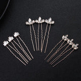 9pcs Rhinestone Wedding Hairpins Bridal Hair Accessories Crystal Jewelry Clip