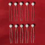 Efily Bridal Hair Pins Wedding Hair Accessories Pearl Rhinestone Hairpin Bride