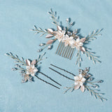 Crystal Hair Combs Pins Set Wedding Hair Accessories