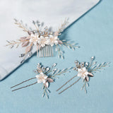 Crystal Hair Combs Pins Set Wedding Hair Accessories