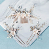Crystal Hair Combs Pins Set Wedding Hair Accessories