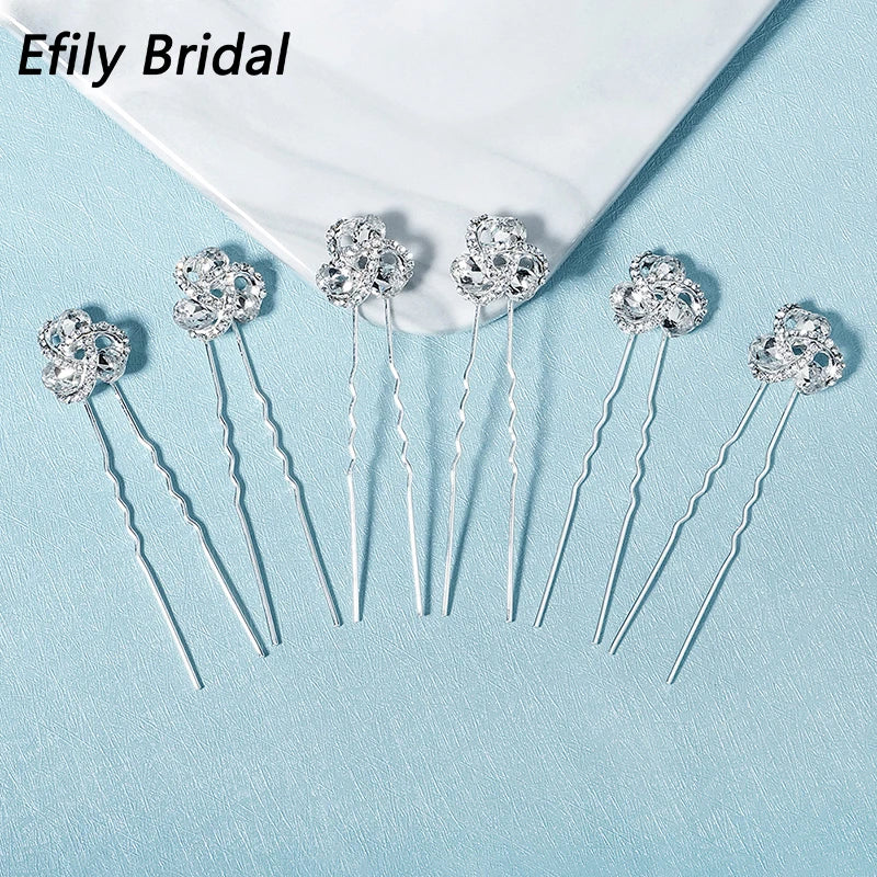 Rhinestone Hair Pins for Women - Elegant Bridal Wedding Hair Accessories