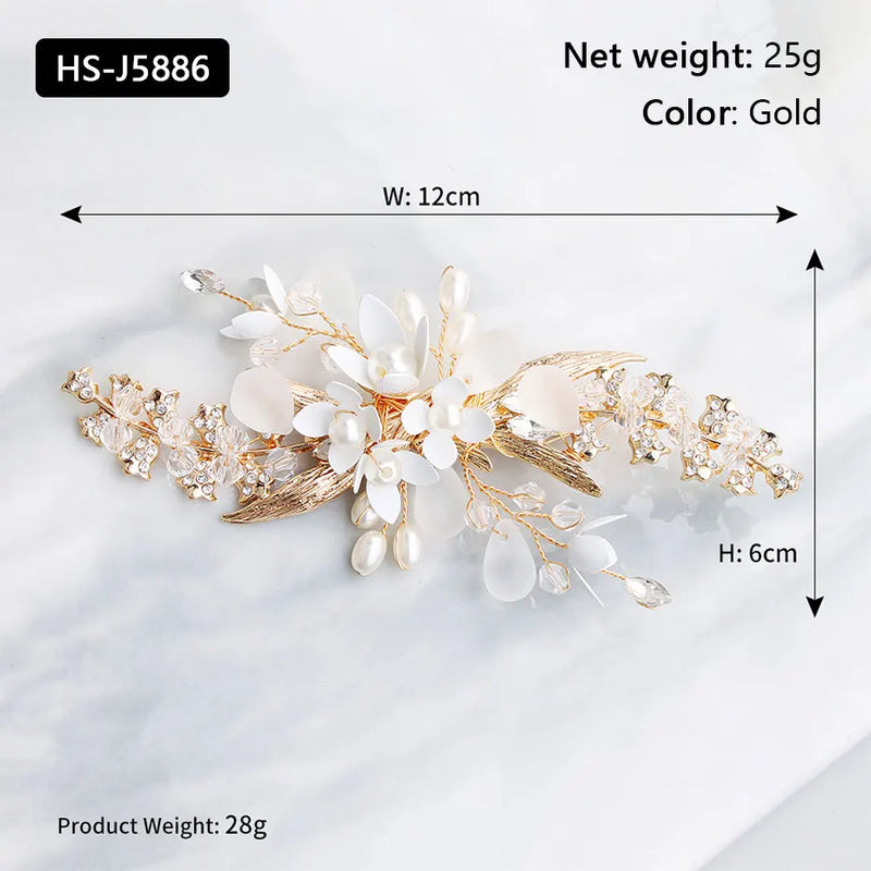 Rhinestone Hair Clip Crystal Flower Headband for Women