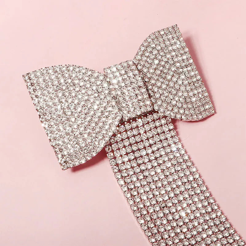 Crystal Hair Clip Bow Wedding Hair Accessories Silver