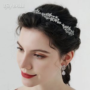 Crystal Star Bridal Tiara Crown Hair Jewelry Rhinestone Headband