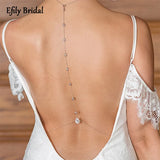 CZ Wedding Backdrop Necklace Bridal Jewelry Crystal Back Chain for Prom
