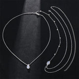 CZ Wedding Backdrop Necklace Bridal Jewelry Crystal Back Chain for Prom