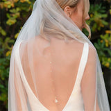 CZ Wedding Backdrop Necklace Bridal Jewelry Crystal Back Chain for Prom