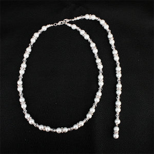 Pearl Back Drop Necklace for Backless Dress Crystal Rhinestone Jewelry
