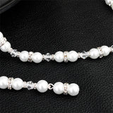 Pearl Back Drop Necklace for Backless Dress Crystal Rhinestone Jewelry