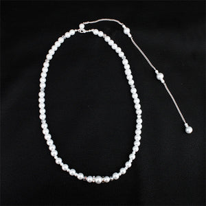 Efily Pearl Backdrop Necklace Bridal Jewelry for Party Backless Dress