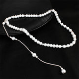 Efily Pearl Backdrop Necklace Bridal Jewelry for Party Backless Dress