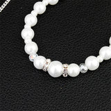 Efily Pearl Backdrop Necklace Bridal Jewelry for Party Backless Dress