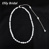 Efily Pearl Backdrop Necklace Bridal Jewelry for Party Backless Dress