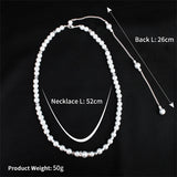 Efily Pearl Backdrop Necklace Bridal Jewelry for Party Backless Dress