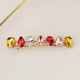 Red Square Crystal Hair Clip Rhinestone Barrette Hairpin