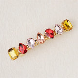 Red Square Crystal Hair Clip Rhinestone Barrette Hairpin