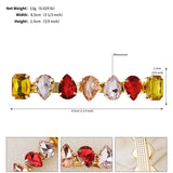 Red Square Crystal Hair Clip Rhinestone Barrette Hairpin
