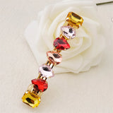 Red Square Crystal Hair Clip Rhinestone Barrette Hairpin