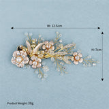 Efily Crystal Wedding Hair Clip Flower Leaf Bride Hair Accessories Pearl Bridal