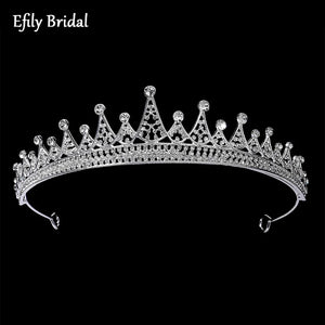 Princess Crystal Tiara Headband Silver Rhinestone Bridal Crown