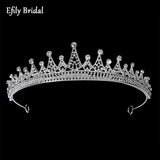 Princess Crystal Tiara Headband Silver Rhinestone Bridal Crown