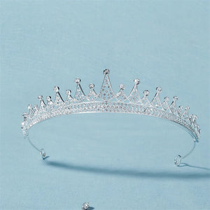 Princess Crystal Tiara Headband Silver Rhinestone Bridal Crown