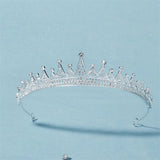 Princess Crystal Tiara Headband Silver Rhinestone Bridal Crown