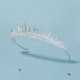 Princess Crystal Tiara Headband Silver Rhinestone Bridal Crown