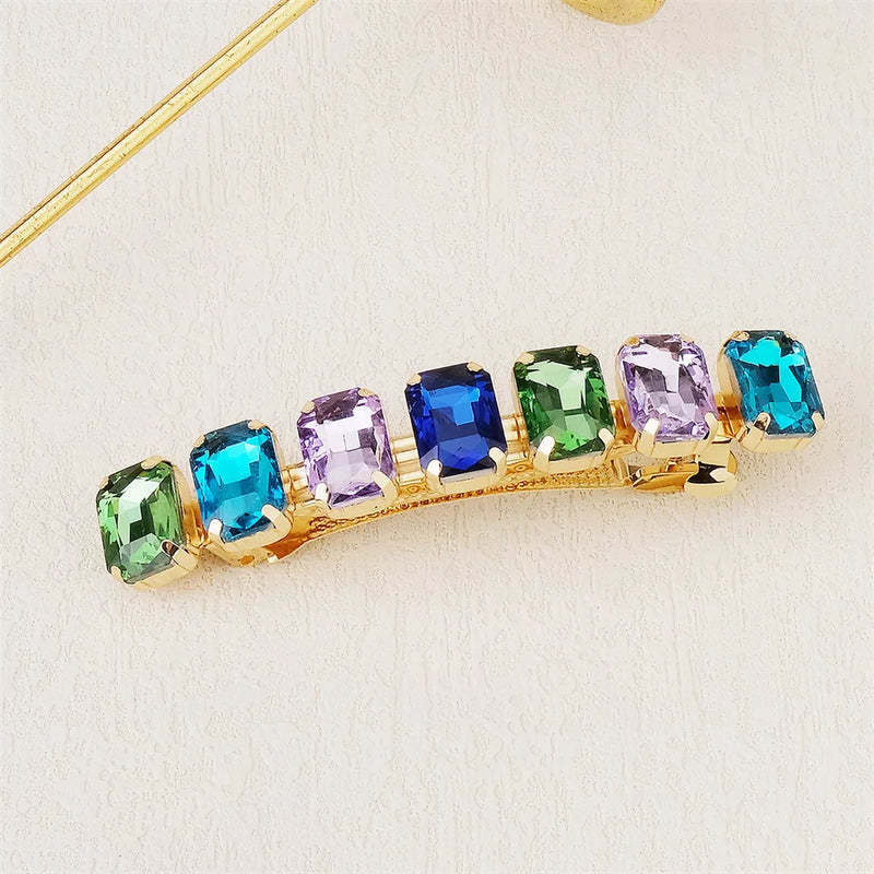 Square Rhinestone Barrette Hairpin Geometric Hair Jewelry Accessories