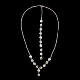 Efily Pearl Rhinestone Back Necklace Body Chain Jewelry Wedding Party